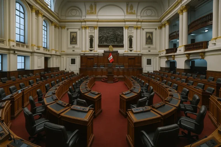 Plenary chamber of Peru's Congress, where the revived online gaming tax bill is being processed