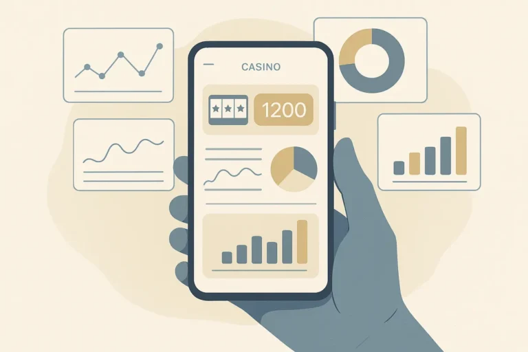 Smartphone displaying casino player data dashboards representing native AI tools in online casinos