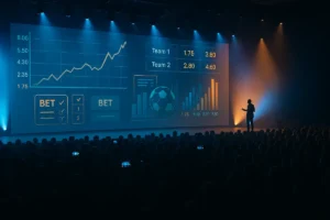 Audience watching a keynote on the main stage at a large iGaming industry conference